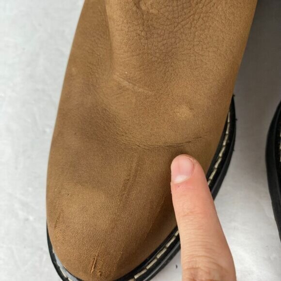 Madewell Kristin Chelsea Boots Womens 9.5 Brown Leather Lugsole Combat Chunky - Picture 4 of 16